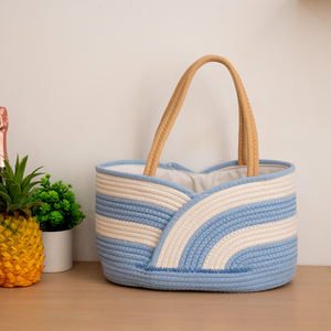 <span class=keywords><strong>Cesto</strong></span> Portaoggetti Moderno Ecologico Pieghevole in Tessuto 100% Cotone per Nuovi Articoli per Neonati e Essenziali per l'Infanzia - Product Image 3