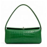 Sac à bandoulière pour femme en cuir PU gaufré crocodile, fermeture à fermoir, style rétro, longue sangle, élégant pour le quotidien, le bureau et les soirées – Fabrication OEM