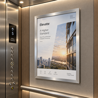 Panneaux publicitaires personnalisés en aluminium avec cadre LED magnétique pour menu, boîte lumineuse pour restaurant, ascenseur