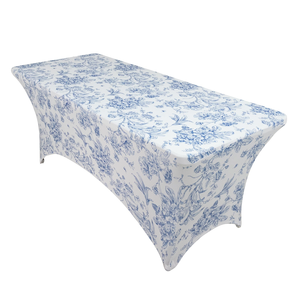 Housse de table rectangulaire extensible avec impression de motifs personnalisés et tissu facile d'entretien pour les fournisseurs de décoration d'événements et les commandes en gros - Product Image 1