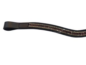 Bandeaux de sourcils uniques pour chevaux Bandeau de sourcils anglais en cuir rembourré bleu blanc marron ou noir Crystal Bling Band de sourcils personnalisé pour cheval - Product Image 3