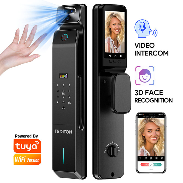 Real Time Smart Locks for Front Door Electronic Keypad Wireless Digital Password Fingerprint Card Keyless Entry Smart Lock