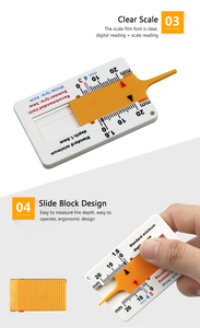 0-20MM Tyre Tread Depth Depthometer <b>Gauge</b> Caliper Plastic Tread Ruler Depth Ruler Motorcycle Truck Tire Wheel <b>Tool</b> - Product Image 5