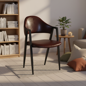 Sillas de Comedor Modernas de Alta Calidad Estilo Café Francés con Cojines de PU, Cuero Sintético y Madera para Hogar, Oficina, Apartamento o Restaurante - Product Image 3