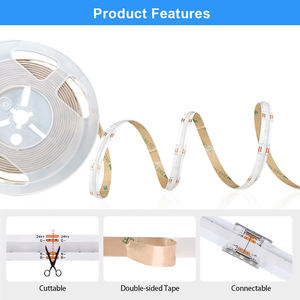 ไฟแถบ LED แบบยืดหยุ่น QMC ขายดี ไม่มีจุดแสง RGB ปรับความสว่างได้ 12v 24v 10มม. 8มม. 576leds/<span class=keywords><strong>m</strong></span> FCOB LED Tape Flexible RGB Cob Led Strip Light - Product Image 3