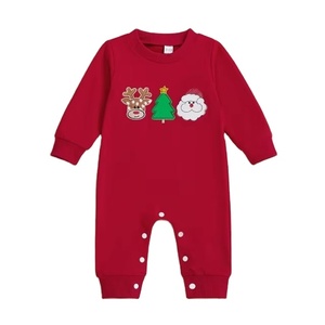 Mono de Algodón de Manga Larga con Diseño Navideño de Santa Claus para Bebés Recién Nacidos, <span class=keywords><strong>Ropa</strong></span> de Bebé para el Primer Navidad - Product Image 1