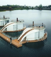 Maison Conteneur de Luxe Préfabriquée en Structure d'Acier Entièrement Équipée, Maison Flottante pour Hôtel, Petites Maisons et Remorque