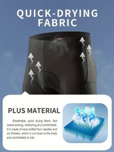 Shorts de cyclisme respirants en maille pour hommes avec rembourrage, taille élastique mi-haute, décontractés, extensibles, pour l'été, le vélo, le <span class=keywords><strong>VTT</strong></span>, dropshipping - Product Image 6