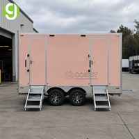 Toilettes portables Goeasy PInk, toilettes mobiles personnalisées pour l'extérieur, remorque avec salle de bain et toilettes
