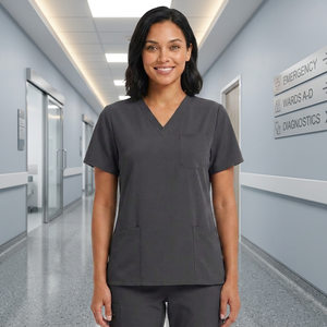Custom Logo Medical Scrubs <b>Top</b> Pants Set Personalized Embroidery Screen Printing Unisex Clinical Uniform Workwear - Product Image 3