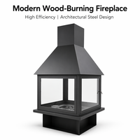 Poêle à bois moderne en acier pour extérieur et intérieur, équipement de chauffage d'occasion pour jardin, patio, villa, maison, salon