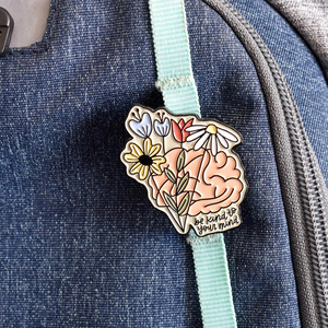 Nuovi Spillette Personalizzate in Metallo Smaltato in Offerta Speciale - Be Kind Your Mind, Flower Brain, Cartoon, Salute Mentale - Vendita all'Ingrosso - Product Image 3