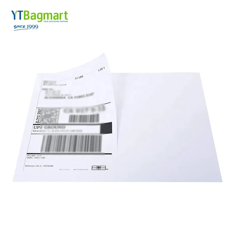Ytbagmart изготовление размеров под заказ самоклеющиеся 2 пластину алюминиевого сплава/лист на половину листа тепловой транспортные этикетки наклейки для лазерных и струйных принтеров