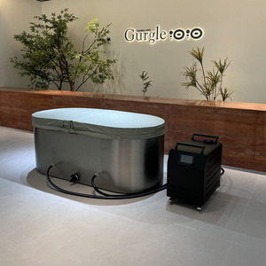 Modern 304 Stainless <strong>Steel</strong> <strong>Oval</strong> Ice Bath <strong>Tub</strong> Indoor Outdoor Cold Plunge <strong>Tub</strong> with Chiller and Filter for Athlete Recovery