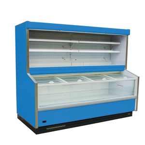Refrigerador de supermercado de temperatura única comercial con refrigeración por aire, luz LED, congelador de vidrio combinado, escaparate, pantalla de nevera - Product Image 5