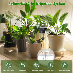 Kit <span class=keywords><strong>d</strong></span>'irrigation goutte à goutte automatique : Minuteur <span class=keywords><strong>d</strong></span>'arrosage WiFi, Tuyau <span class=keywords><strong>d</strong></span>'arrosage <span class=keywords><strong>pour</strong></span> <span class=keywords><strong>plantes</strong></span> <span class=keywords><strong>d</strong></span>'intérieur en pot, serre de jardin - Product Image 2