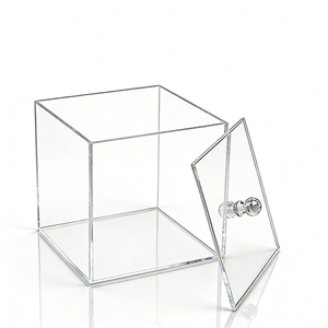 Ensemble de boîtes de rangement transparentes en acrylique DSF87, organiseurs carrés transparents pour la maison et le bureau, boîte cube en acrylique - Product Image 6