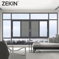 Ventanas Corredizas de Aluminio y Vidrio ZEKIN de Ahorro Energético, Insonorizadas, con Doble Acristalamiento Aislante, de Fácil Limpieza para Uso Residencial