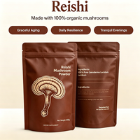 Poudre soluble de champignon Reishi pur naturel, marque privée OEM, polysaccharides de Ganoderma, stimule le système immunitaire, favorise le sommeil, antioxydant