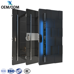 Puerta de acero inoxidable de Metal de moda Entrada frontal Decoración de hierro Puertas exteriores de seguridad para exteriores de acero para casas - Product Image 2