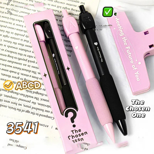 Bolígrafo de gel de descompresión caliente para preguntas de opción múltiple ABCD, respuesta negra, juego neutral, tinta verde dorada, examen de plástico, relajación - Product Image 6