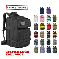 Sac à dos tactique Molle 45L en gros, personnalisé, pour la gym, la randonnée, en nylon avec doublure en polyester, unisexe, tendance, pour la chasse, avec fermeture éclair