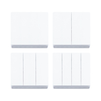 Interruptor de Luz WiFi Tuya EU, Sin Necesidad de Cable Neutro, Interruptor de Pared con Botón Pulsador de 1/2/3/4 Vías, Compatible con Tuya, Alexa y Google Home
