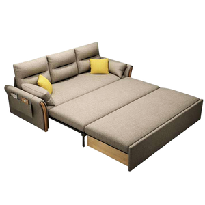 Ghế <span class=keywords><strong>sofa</strong></span> giường gấp hiện đại màu tím 3 chỗ ngồi, bọc vải và khung kim loại, thích hợp cho phòng khách và khách sạn - Product Image 1
