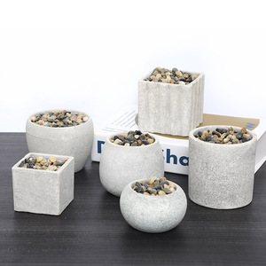 Ensemble de pots à fleurs en pâte à papier style ciment Xinlei, 9,5 cm, pots décoratifs nordiques pour bureau, maison, jardinage - Product Image 3