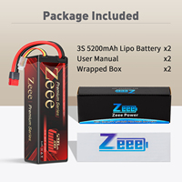 Batterie Zeee Lipo série 3S 5200mAh, grande capacité, 100c 11.1V, compatible avec les modèles de courses et les camions radiocommandés, avec connecteur