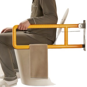 Andefu - Barra de Apoyo Plegable de Acero Inoxidable para Montar en la Pared, Taburete de Baño para Personas Mayores y Embarazadas con Gancho para Toallas - Product Image 5