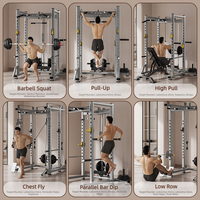 Rack de musculation multifonctionnel tout-en-un, cage à squats, appareil d'entraînement fonctionnel avec système de câbles pour la musculation à domicile