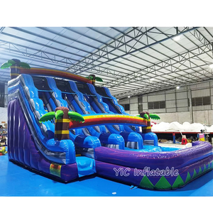 Tobogán de agua inflable comercial de gran venta, tobogán de escalada en roca gigante con piscina extraíble para alquiler de fiestas y eventos al aire libre - Product Image 1