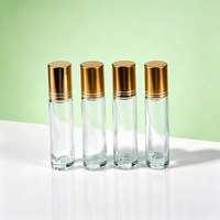 Flacons roll-on en verre transparent, noir, ambre, rouge, bleu, translucide, or, argent, avec opercule métallique, 10ml, 5ml, 15ml