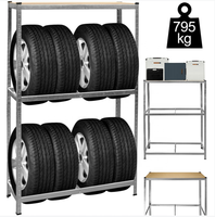 Étagère de rangement pour pneus Flying Jerry en acier robuste, 5 niveaux, 4 mm d'épaisseur, conception sans boulons, protection contre la corrosion, revêtement en zinc
