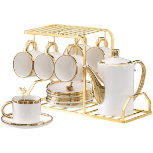 <span class=keywords><strong>Lot</strong></span> <span class=keywords><strong>de</strong></span> <span class=keywords><strong>6</strong></span> Tasses à Café en Céramique Style Européen et Arabe Tendance avec Poignée et Plateau - Product Image 5