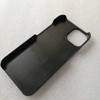 Coque intérieure de téléphone portable en PC dur rainuré pour envelopper le cuir caméra en relief, étui de téléphone brut en plastique dur noir avec rainure