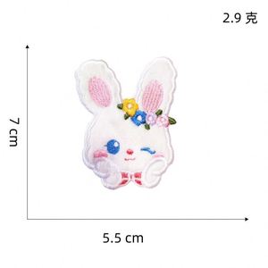 NODA Stock Self Sticker Kawaii Embroidery Cartoon Furry Rabbit Patch for Bag Phone case Decoration - Product Image 6