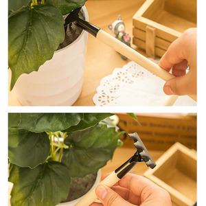 Juego de Herramientas de Jardinería de 3 Piezas, Mini Pala, Rastrillo y Azadón con Mango de Madera, Ligeras, para Cuidado de Plantas - Product Image 5