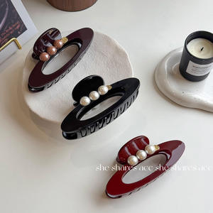 Pinces <span class=keywords><strong>à</strong></span> cheveux Kinling style coréen élégant grande taille <span class=keywords><strong>chignon</strong></span> ovale <span class=keywords><strong>perle</strong></span> - Product Image 2