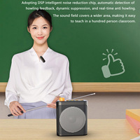 Microphone sans fil portable à clipser avec haut-parleur Bluetooth pour enseignant, salle de classe, amplificateur vocal omnidirectionnel pour guide touristique