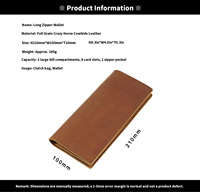 Dompet Kulit Asli Panjang TIDING Logo Kustom Cokelat Vintage RFID Kulit Crazy Horse 2025 Dompet Panjang Pria Terlaris