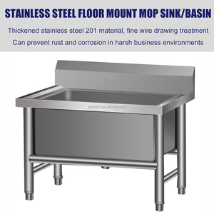 Stainless Steel Commercial <b>Mop</b> Sink Heavy Duty Janitorial Cleaning Basin for Restaurant Hotel Canteen - Product Image 3