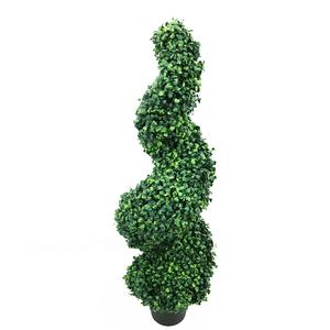 Set di <span class=keywords><strong>Piante</strong></span> a Spirale Resistenti ai Raggi UV <span class=keywords><strong>da</strong></span> 90cm con <span class=keywords><strong>Vaso</strong></span> Nero, Topiaria Durevole al Tatto Reale per Decorazioni Commerciali Esterne - Product Image 2