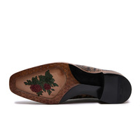 Chaussures en cuir pour hommes, style traditionnel chinois, en cuir d'alligator véritable peint à la main, formelles et élégantes