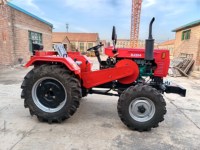 Tractor de Ruedas Automático 4WD/2WD con Caja de Cambios y Motor, Implementos Agrícolas, Cargador Frontal y Retroexcavadora para Agricultura