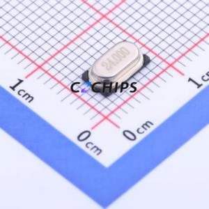 24M 9PF 10PPM Crystal (Passive) HC-49S-SMD-2P-Mini Crystal Oscillator 24MHz 10ppm 9pF 30ppm - Product Image 1