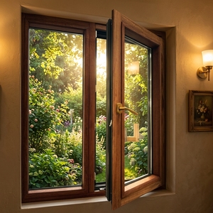 <span class=keywords><strong>Ventanas</strong></span> de Madera de Aluminio con Diseño de Lujo Estilo Chino, Resistentes a los Rayos UV, de Madera de Palisandro Africano, para Uso en Hoteles y Retiros junto al Lago - Product Image 6