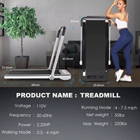 Caminadora Eléctrica Plegable, Plataforma de Caminata Portátil con Pantalla LED, Máquina de Correr Compacta para Ejercicio Físico en Casa