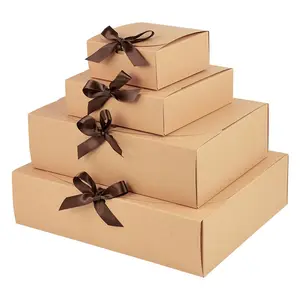 Multi Size Square Kraft papier Verpackungs box Weihnachts geschenk Candy Boxes Hochzeits feier Favor Supplies Geburtstags feier Dekorationen